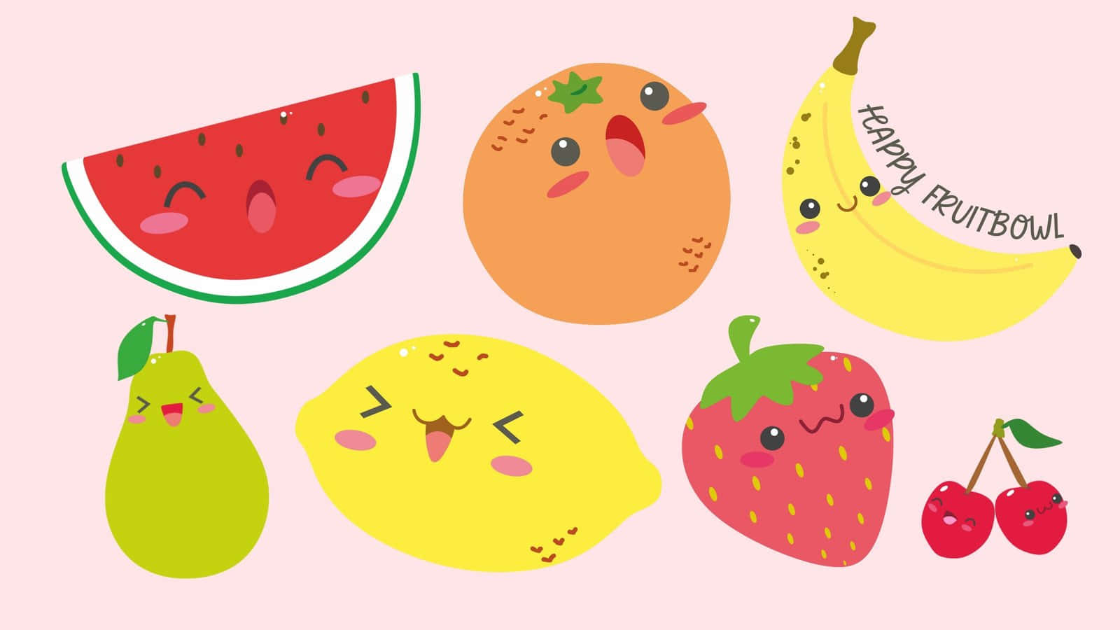 Happy Cute Fruit With Eyes