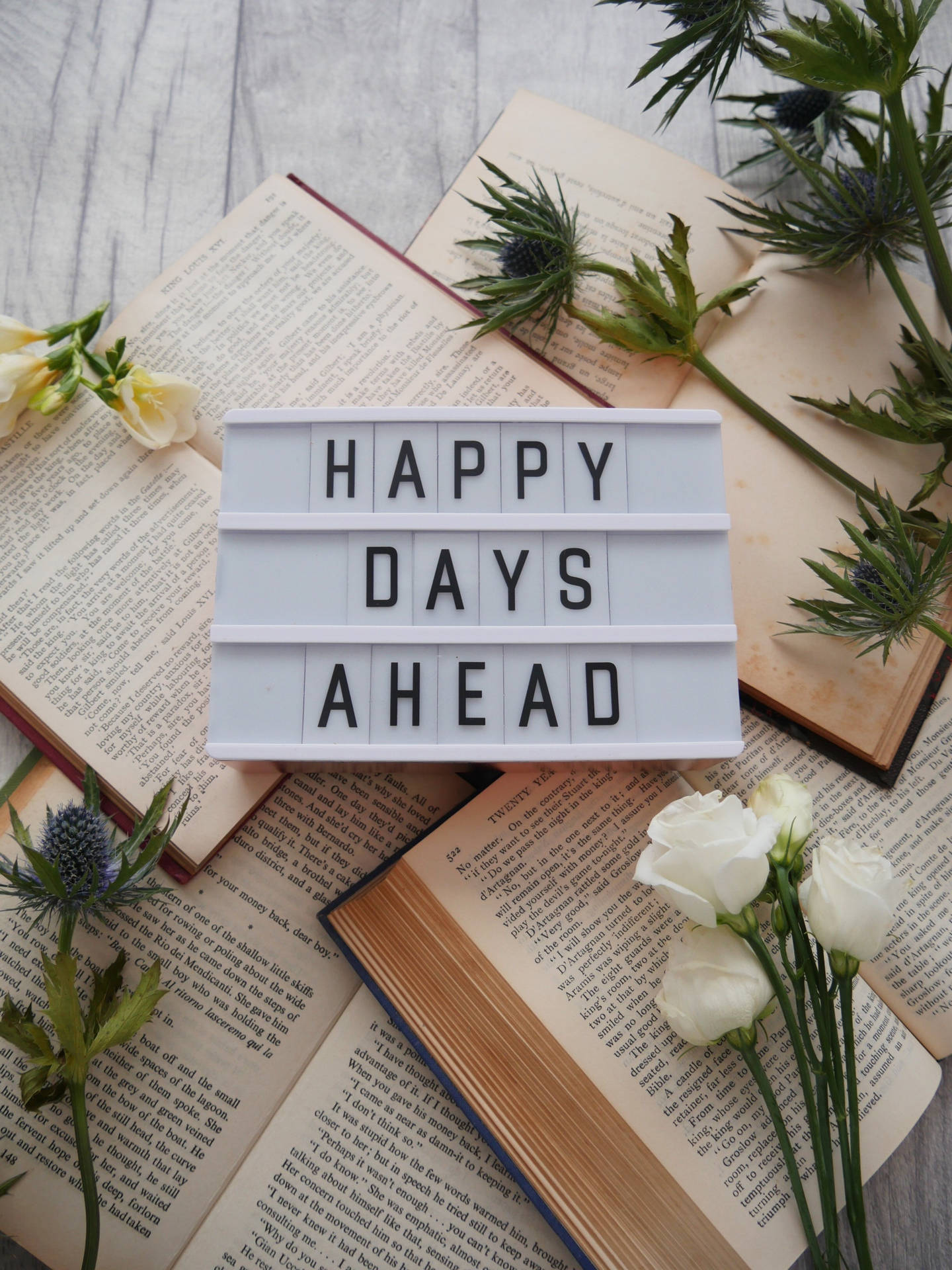 Happy Days Ahead Inspirational Quote Background
