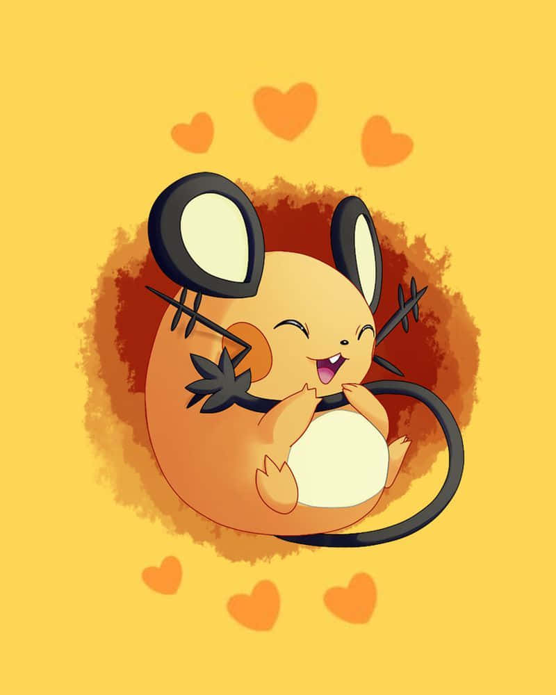 Happy Dedenne Hearts Background