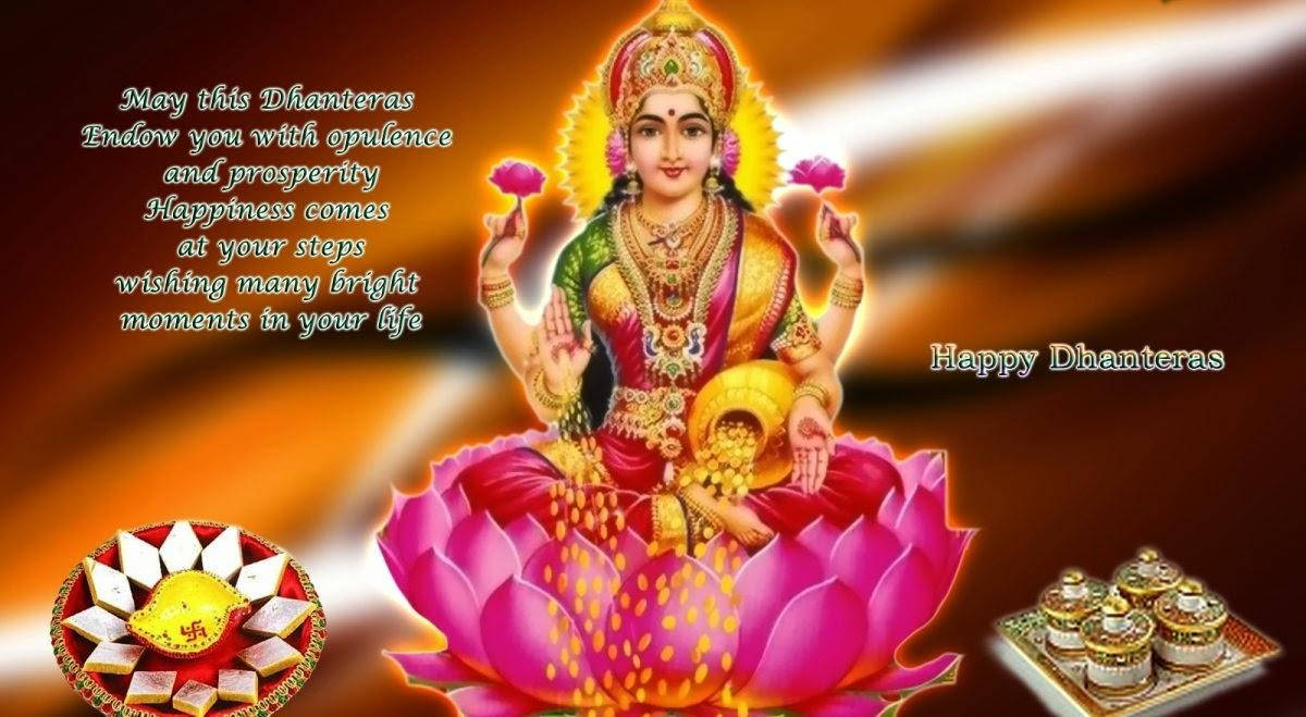 Happy Dhanteras Greeting Lakshmi Background