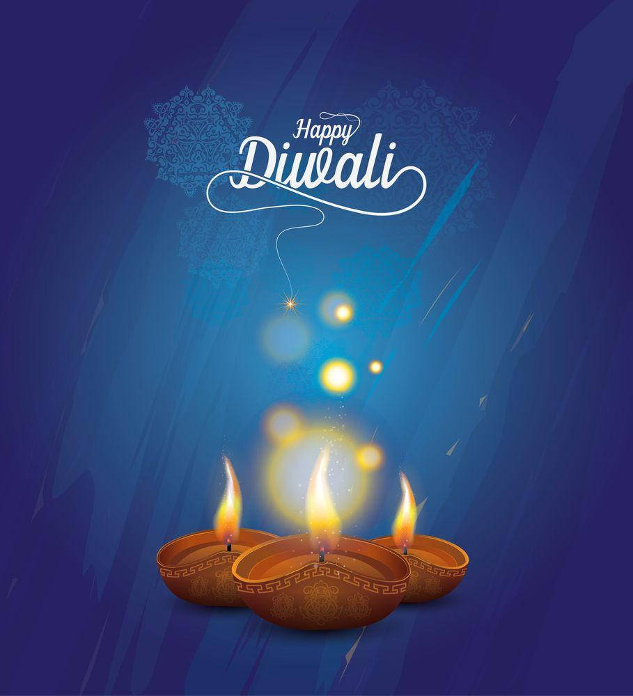 Happy Diwali Brown Candles Background