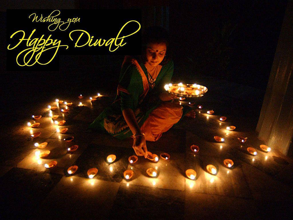 Happy Diwali Candle Lights Background
