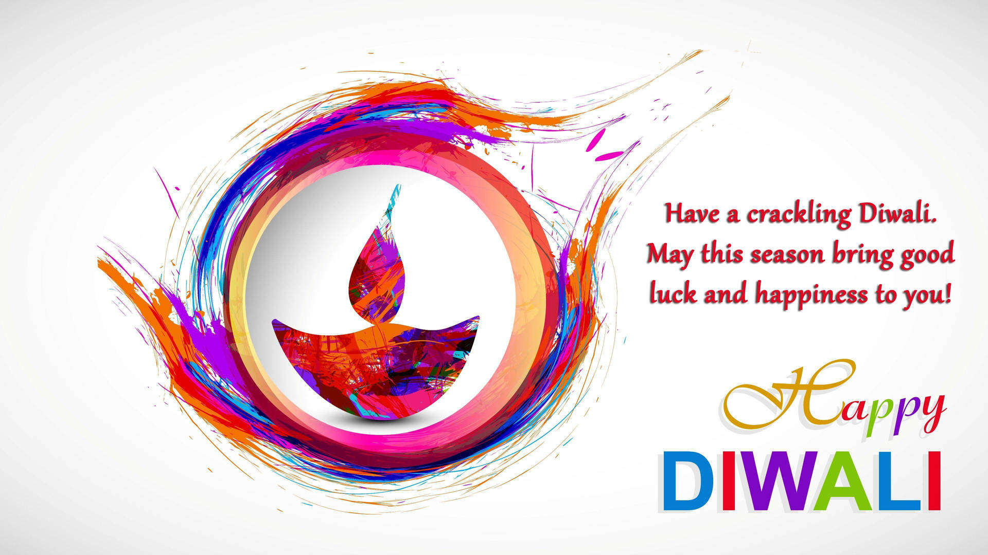 Happy Diwali Colourful Abstract Paints