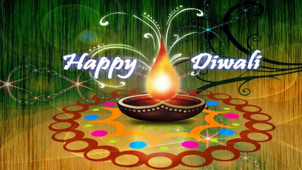 Happy Diwali Diyas Oil Lamp Background