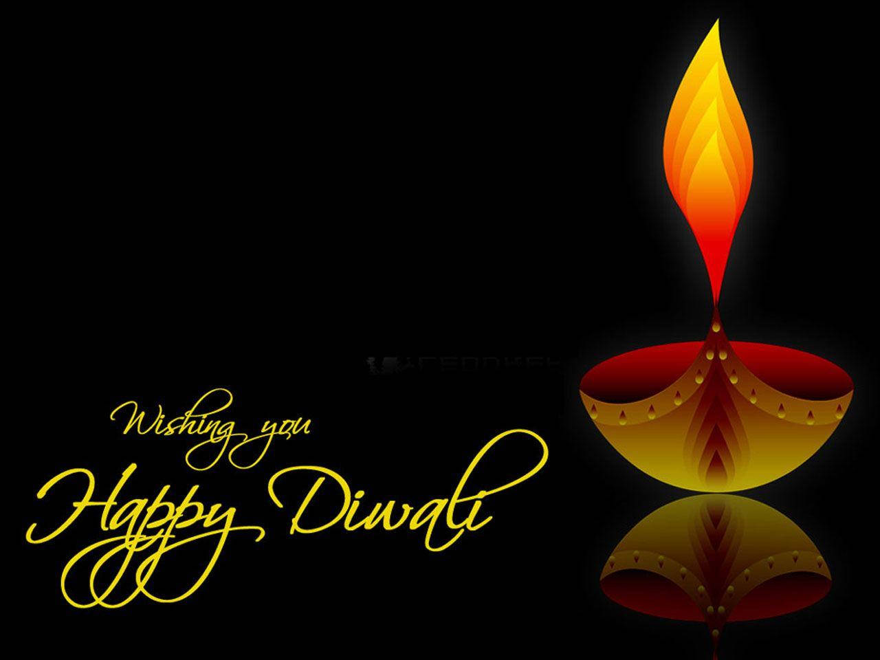 Happy Diwali Glowing Oil Lamp