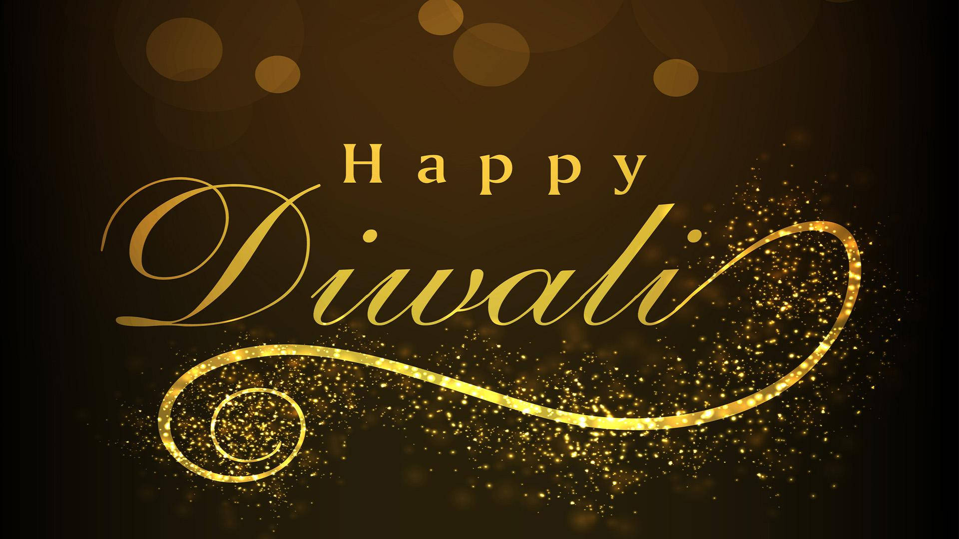Happy Diwali Gold Glitter Effect