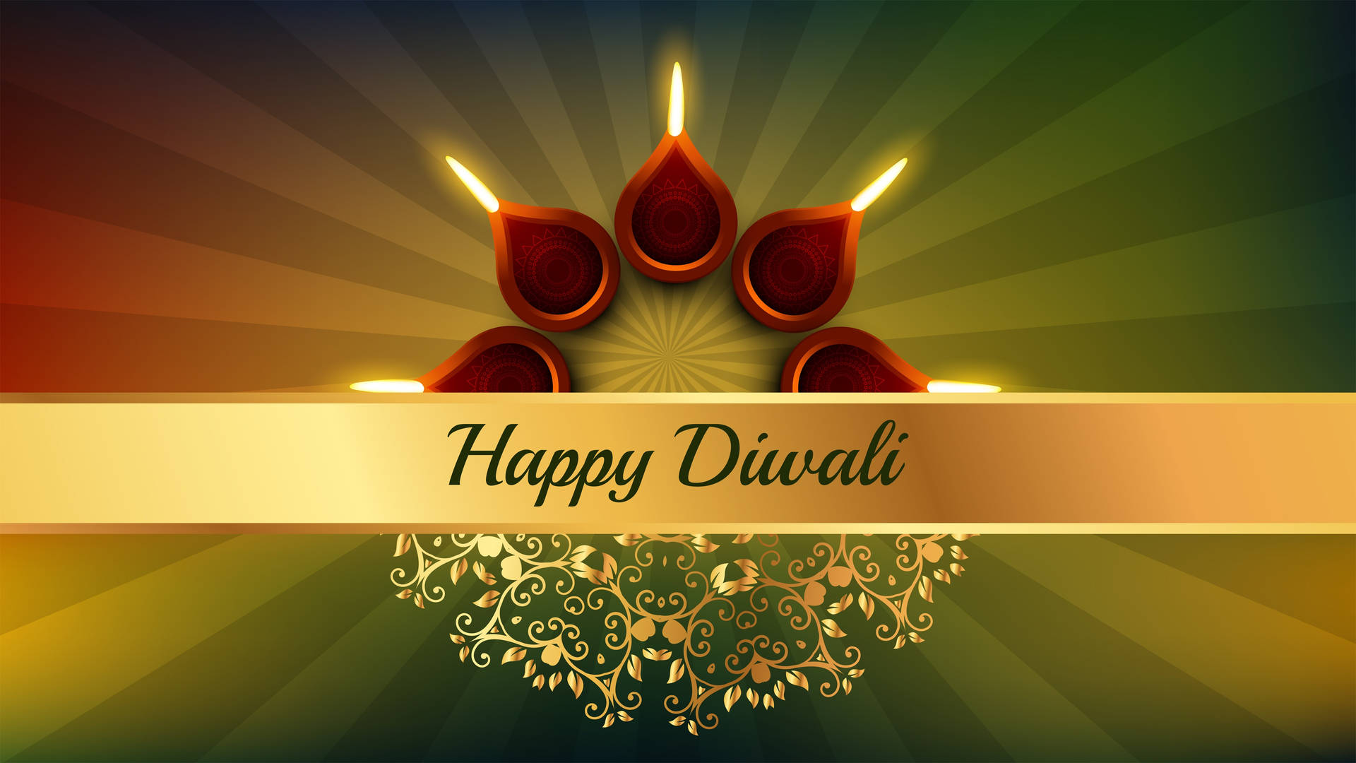 Happy Diwali Golden Banner