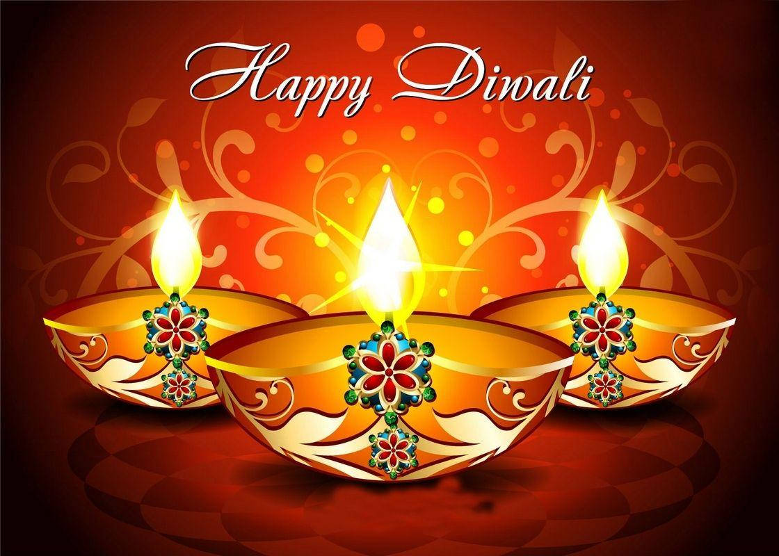 Happy Diwali Luxurious Oil Lamps Background