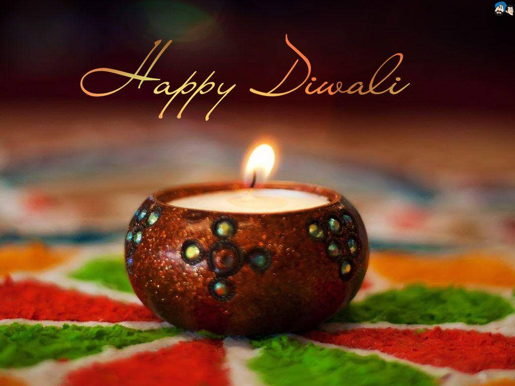 Happy Diwali Ornate Candle Bowl Background