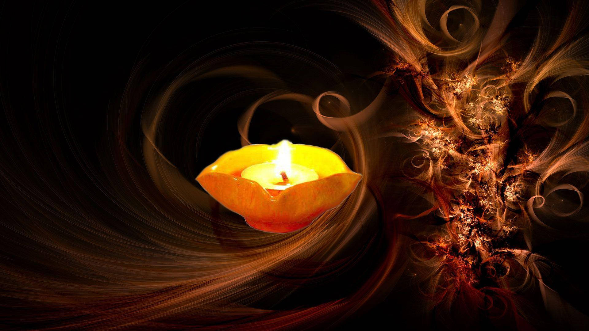 Happy Diwali Stylish Candle Background