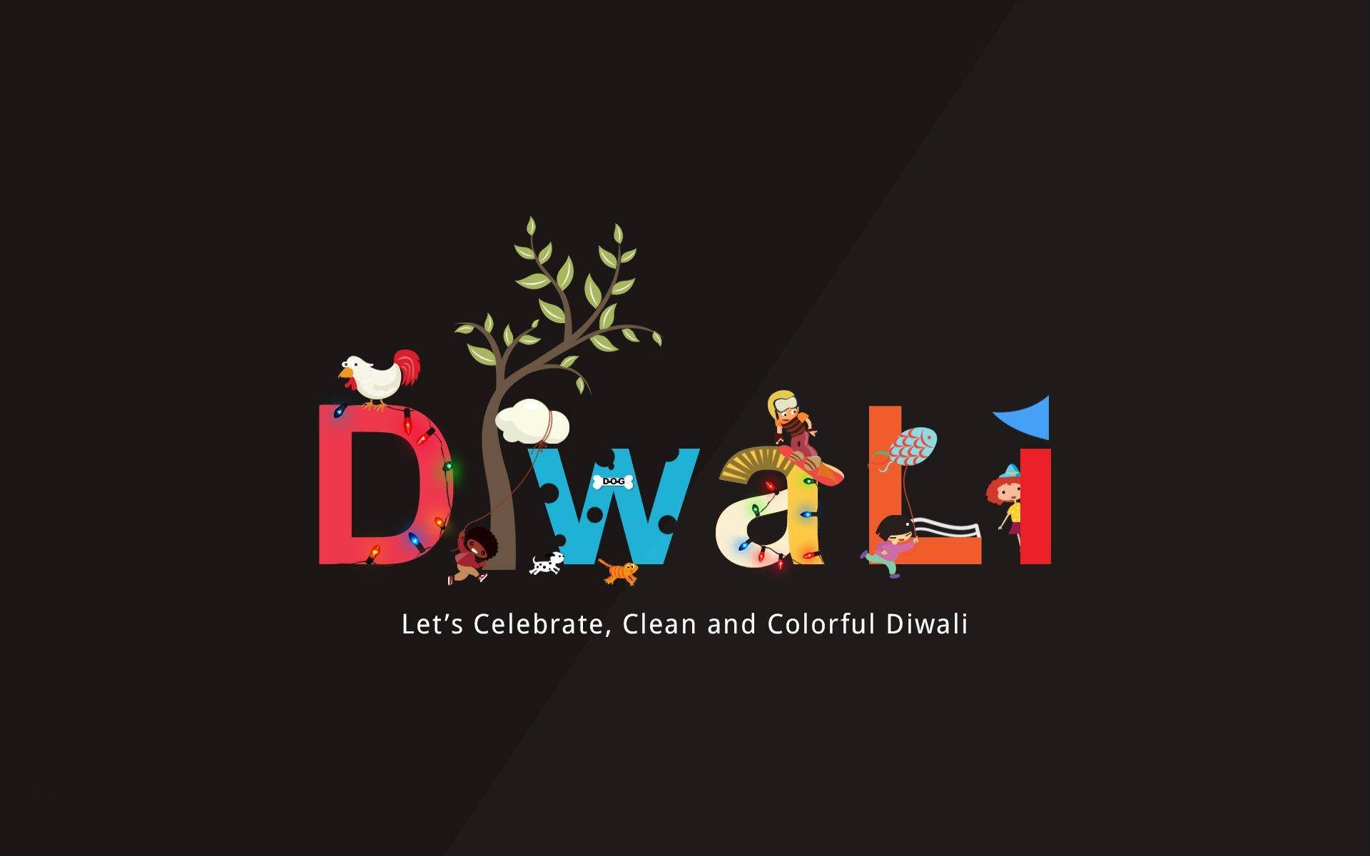 Happy Diwali With Colourful Stylised Texts