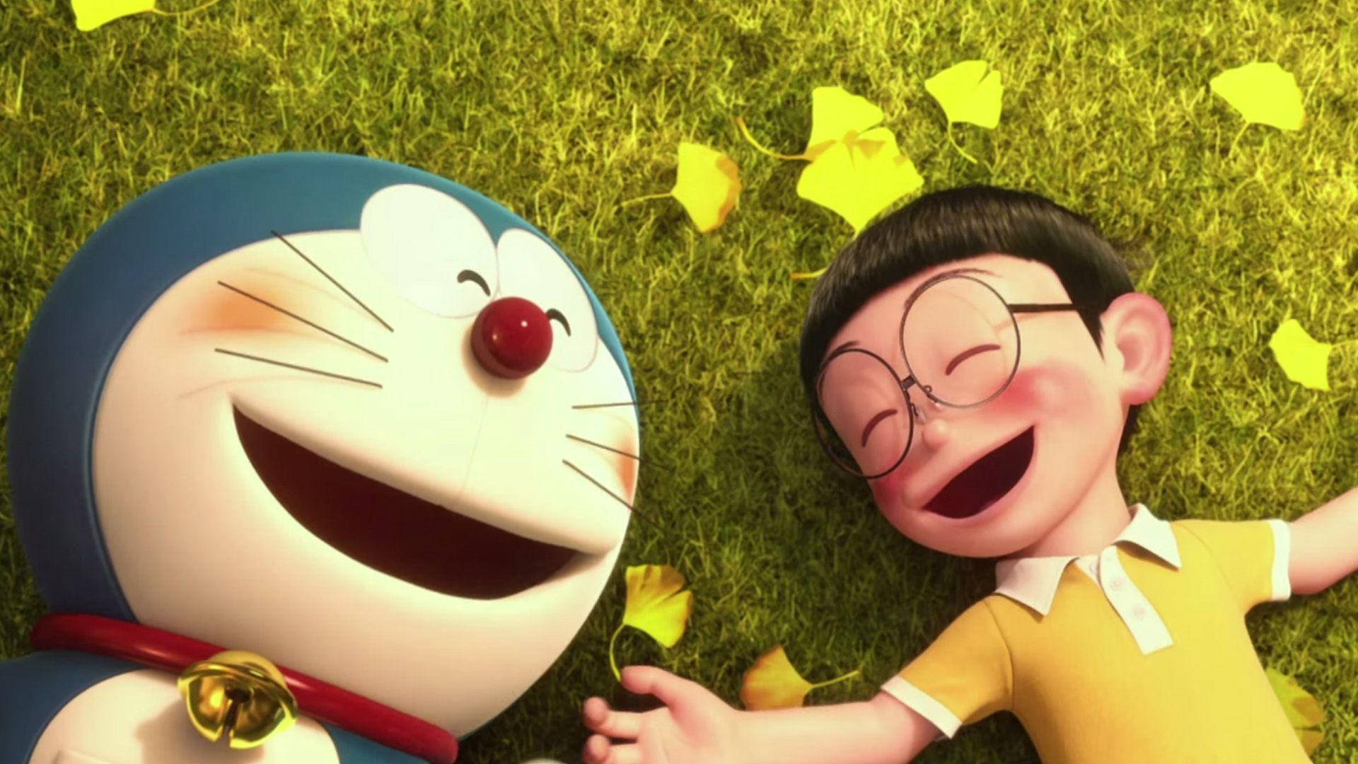 Happy Doraemon And Nobita Background