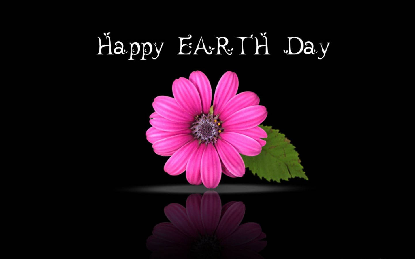 Happy Earth Day Pink Flower