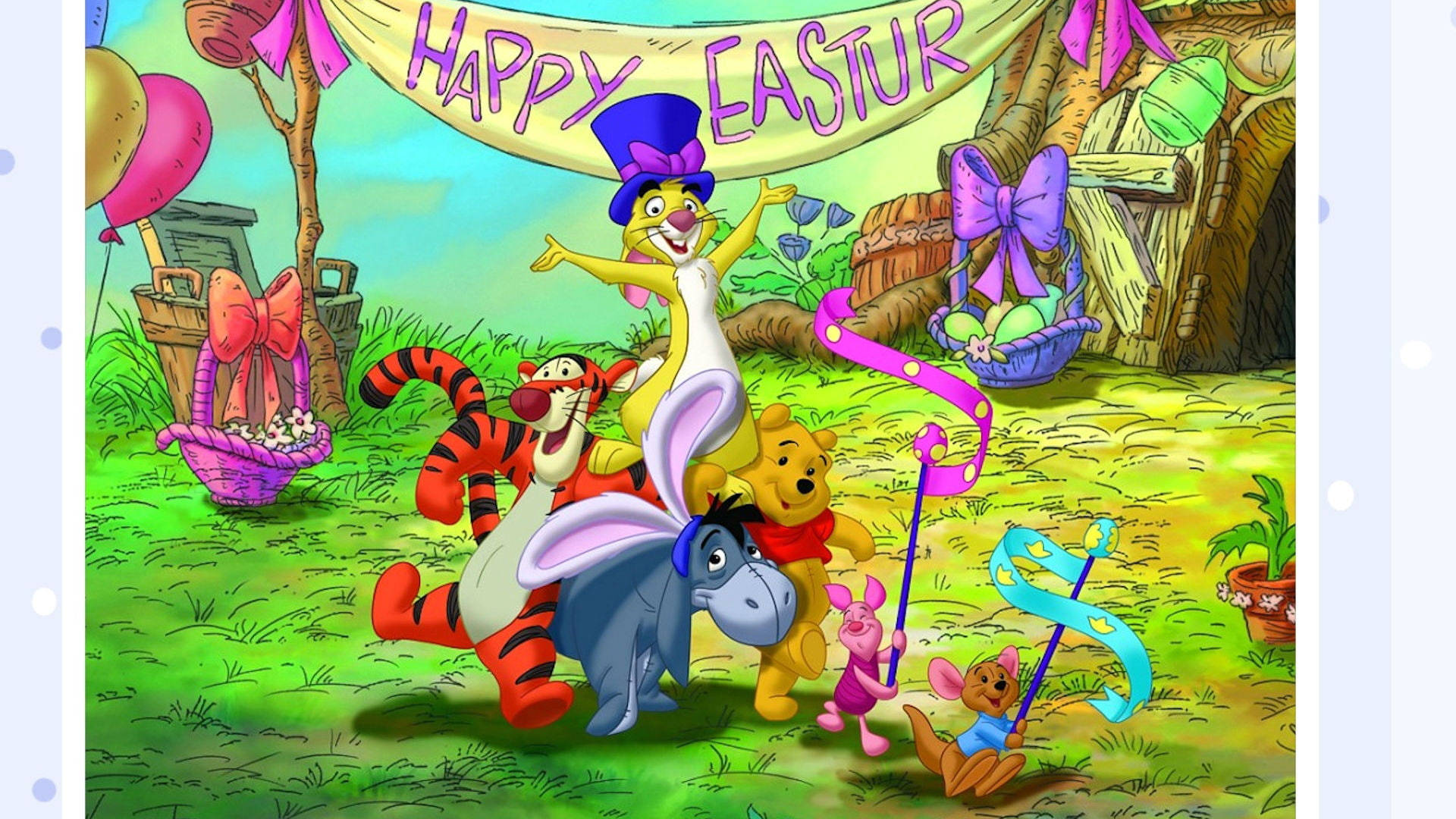 Happy Easter Disney Winnie The Pooh Background