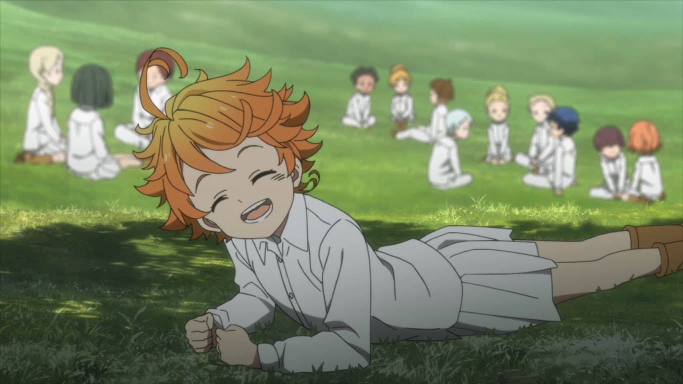 Happy Emma In The Promised Neverland Background