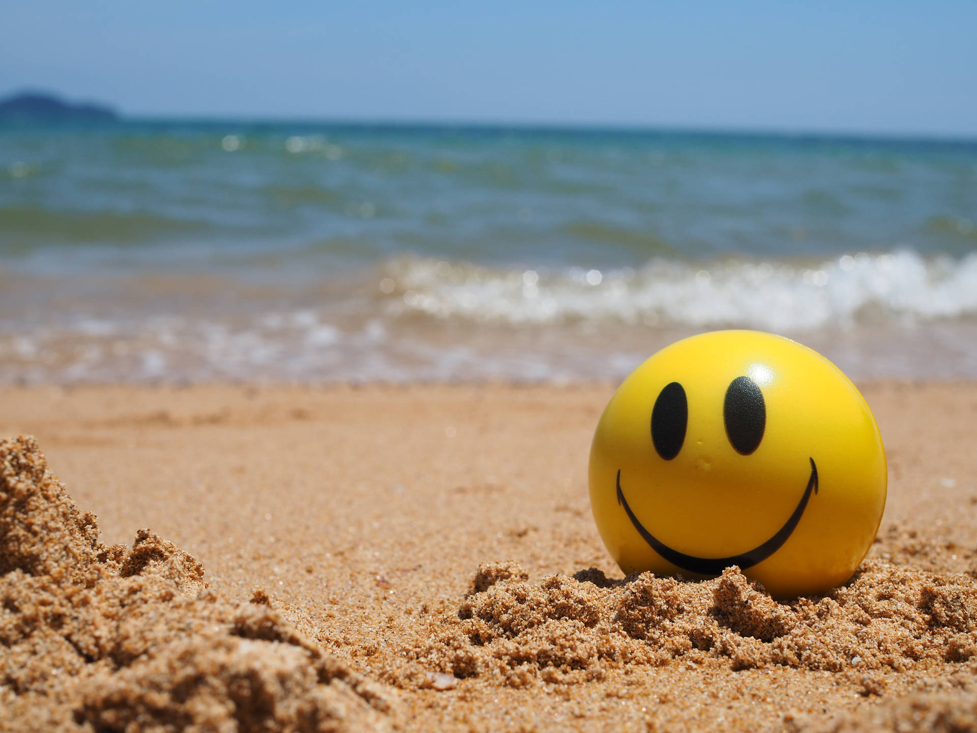 Happy Emoji Beach Background