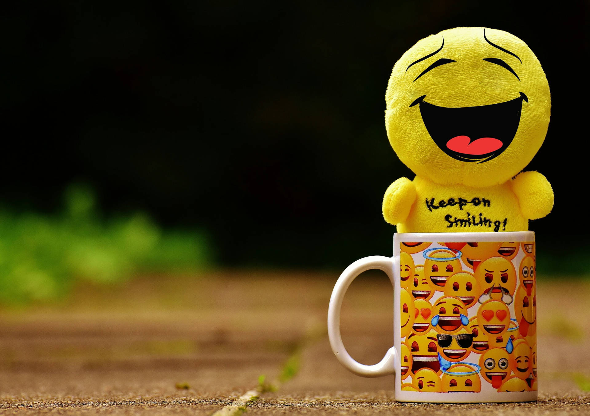 Happy Emoji In A Mug Background