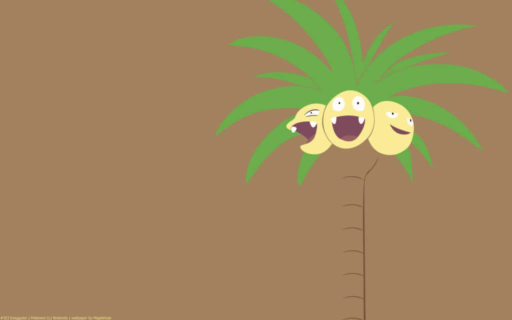 Happy Exeggutor In Brown Backdrop Background