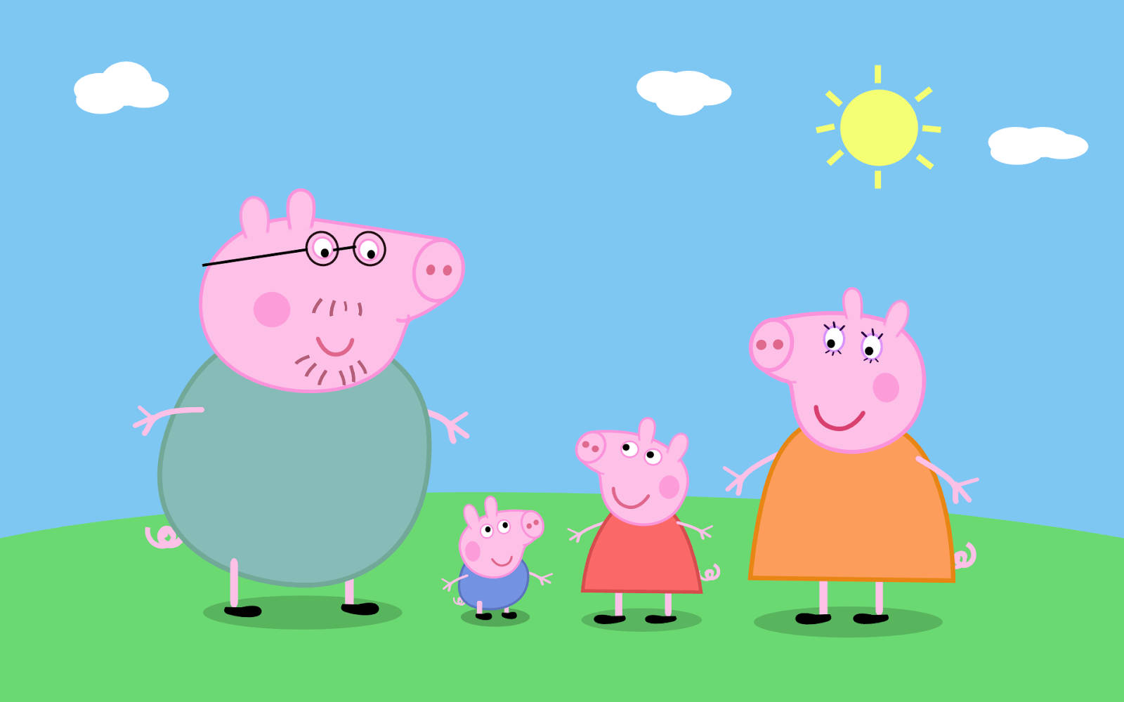 Happy Family Peppa Pig Tablet Background