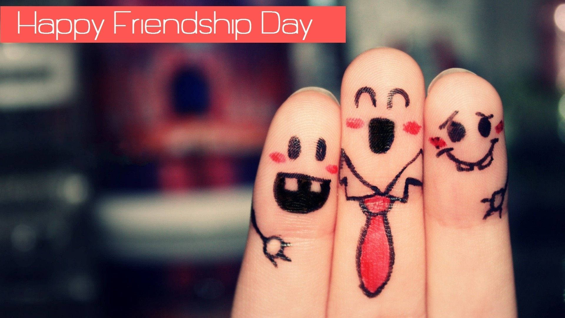 Happy Fingers On Friendship Day Background