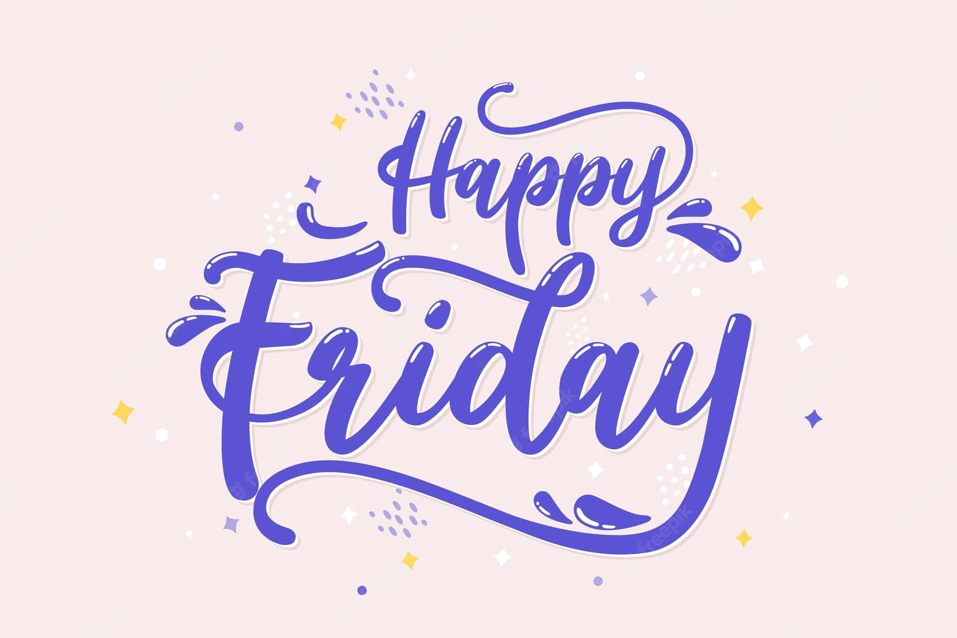 Happy Friday Lettering On A Pink Background Background