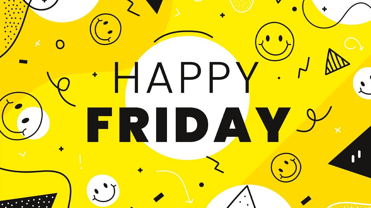 Happy Friday Yellow Doodle Background