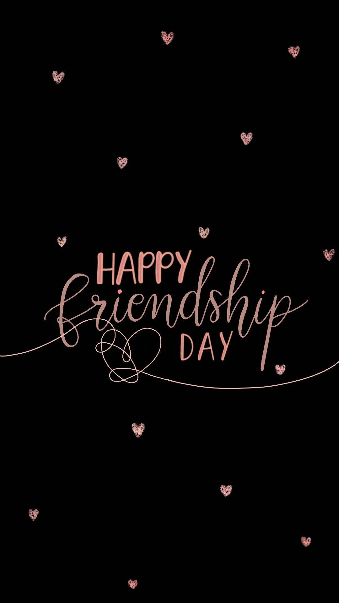 Happy Friendship Day With Hearts Background