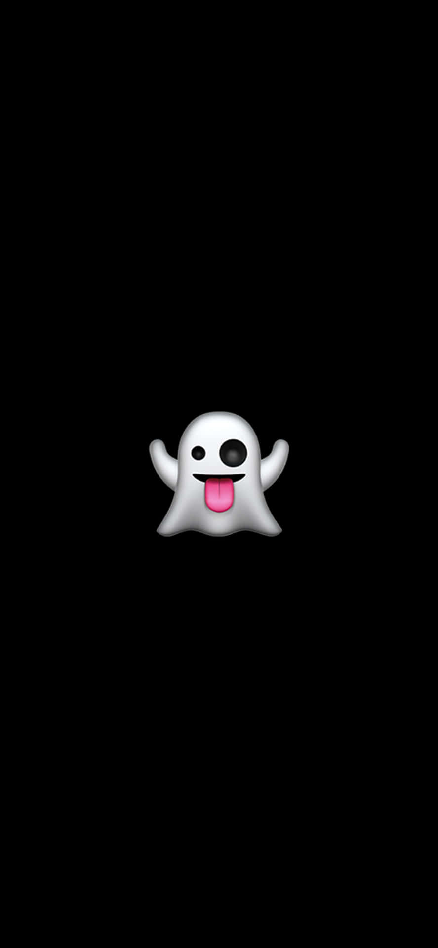 Happy Ghost Cartoonon Black Background Background