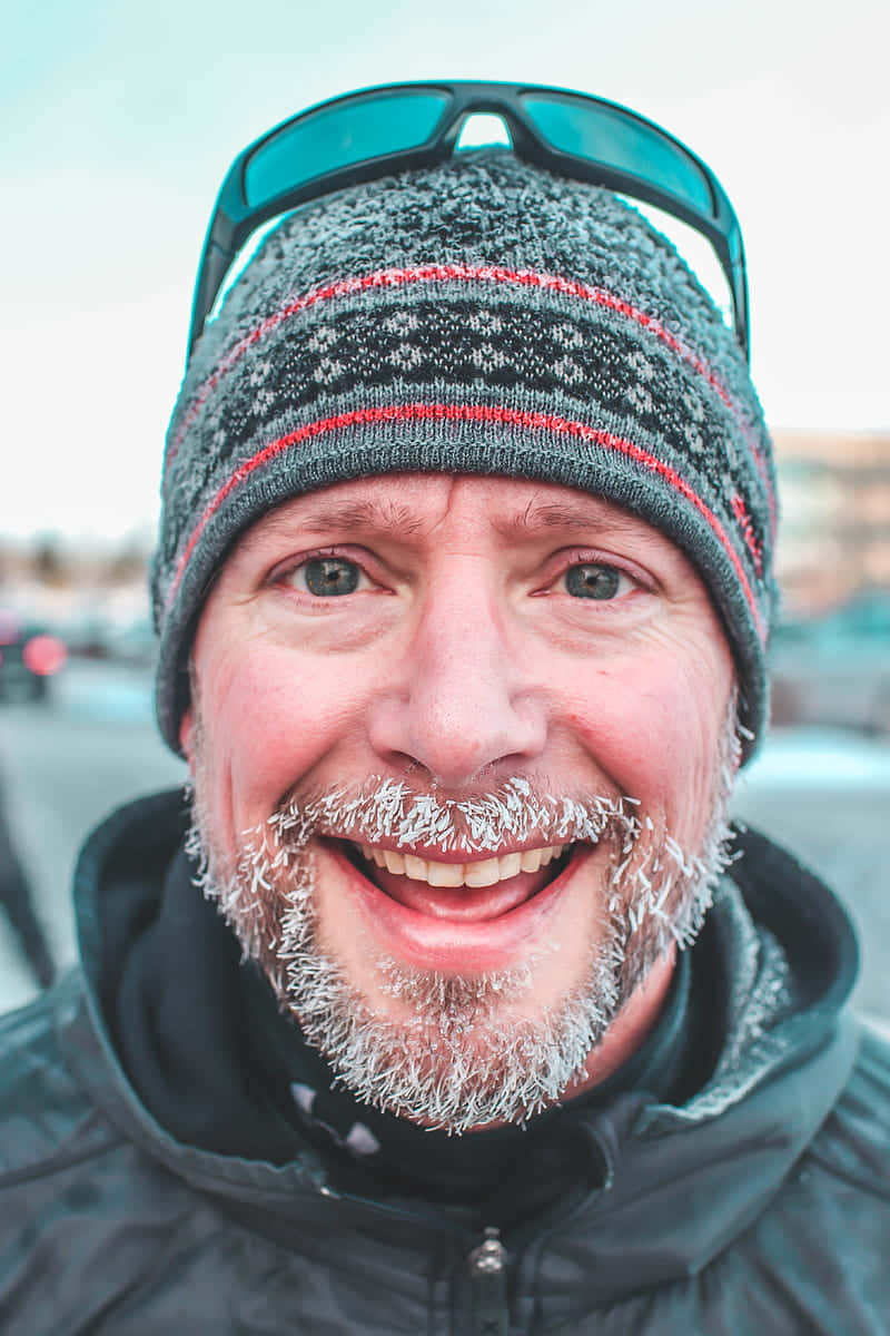 Happy Grey Bearded Selfie Man Background