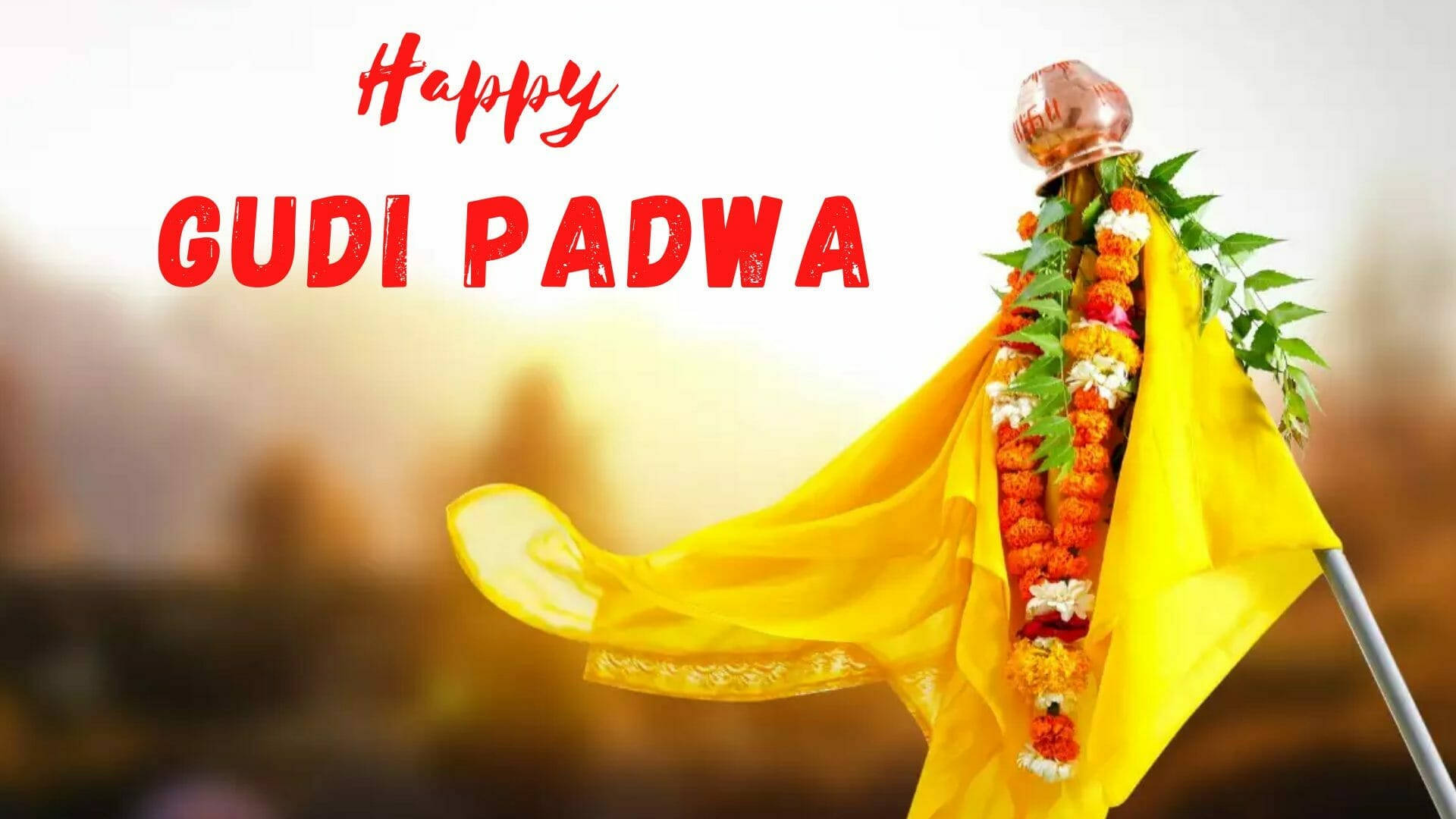 Happy Gudi Padwa Banner With Showpiece