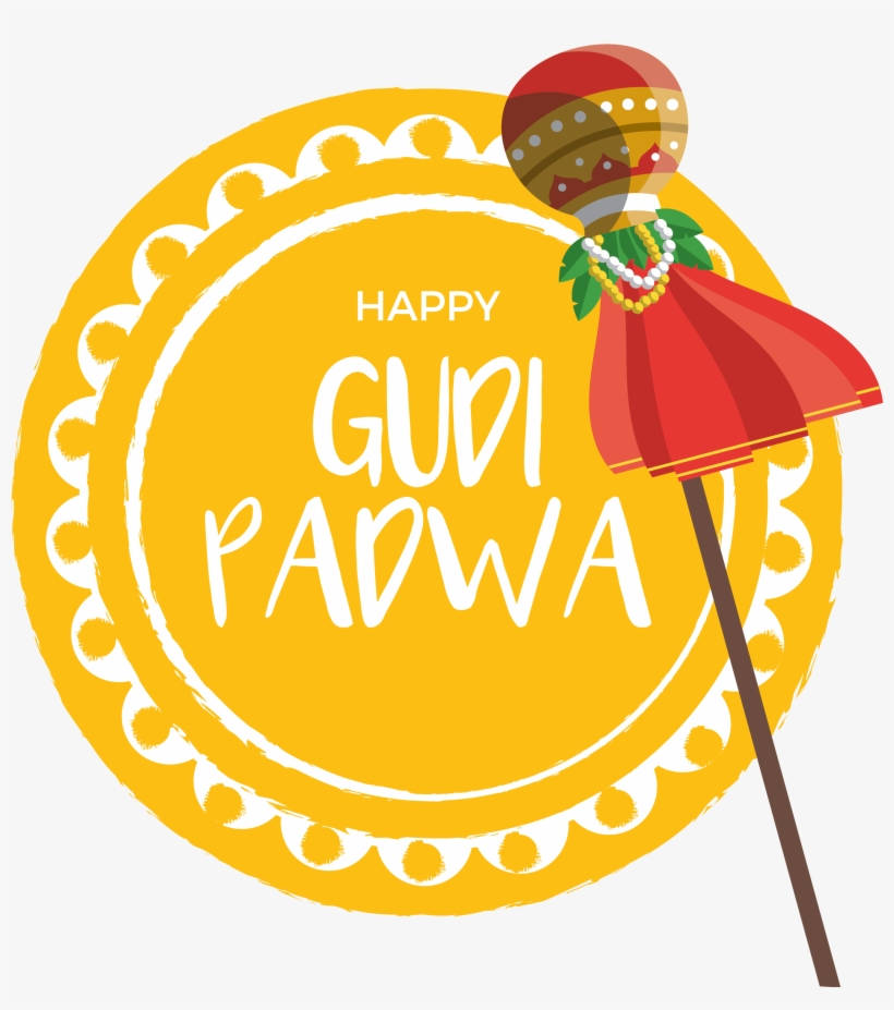 Happy Gudi Padwa Yellow And White Background