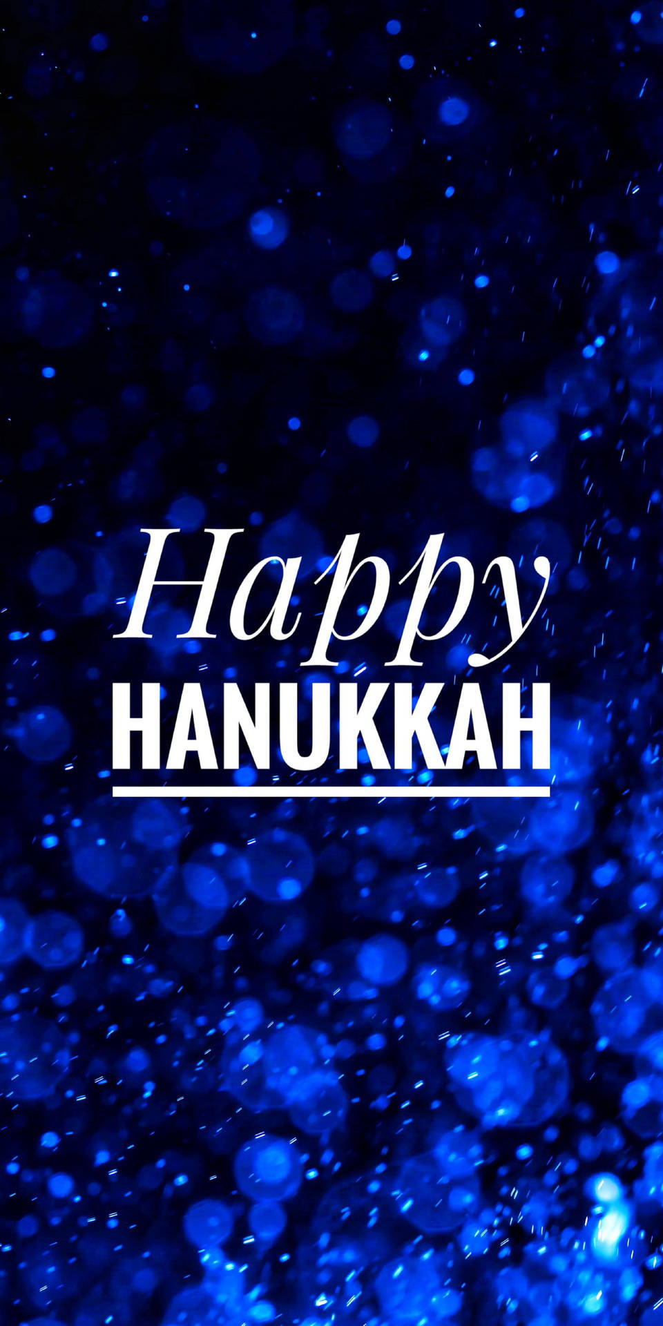 Happy Hanukkah Blue Aesthetic Background