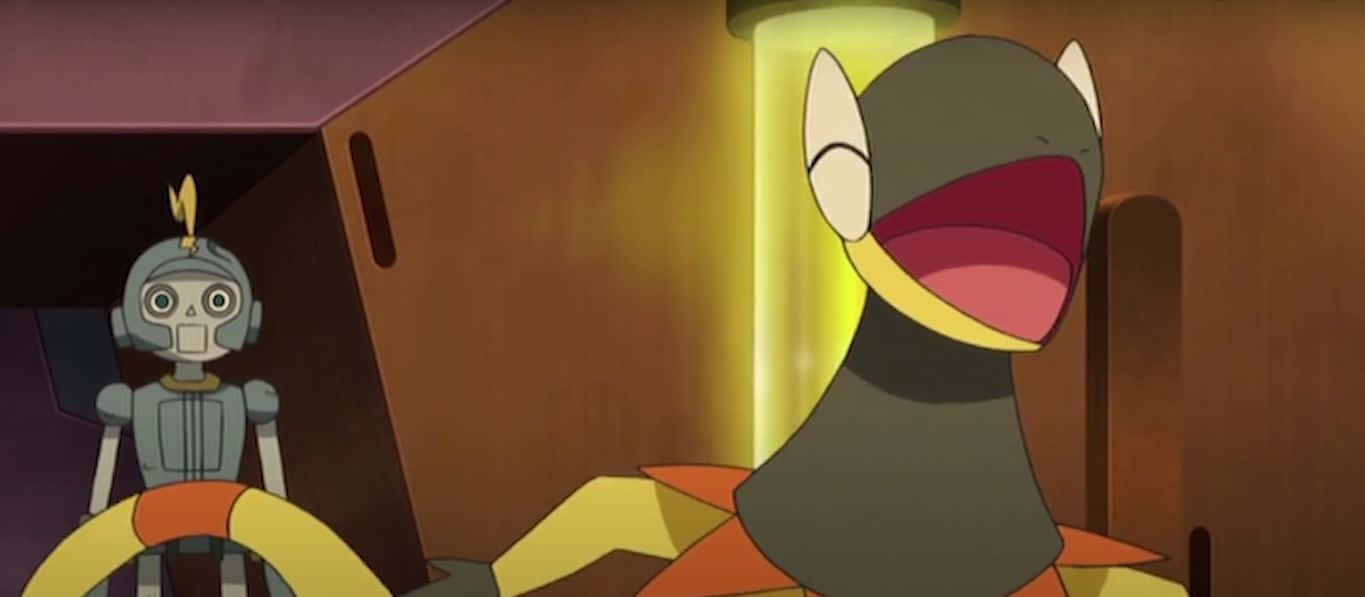 Happy Heliolisk In Anime Background