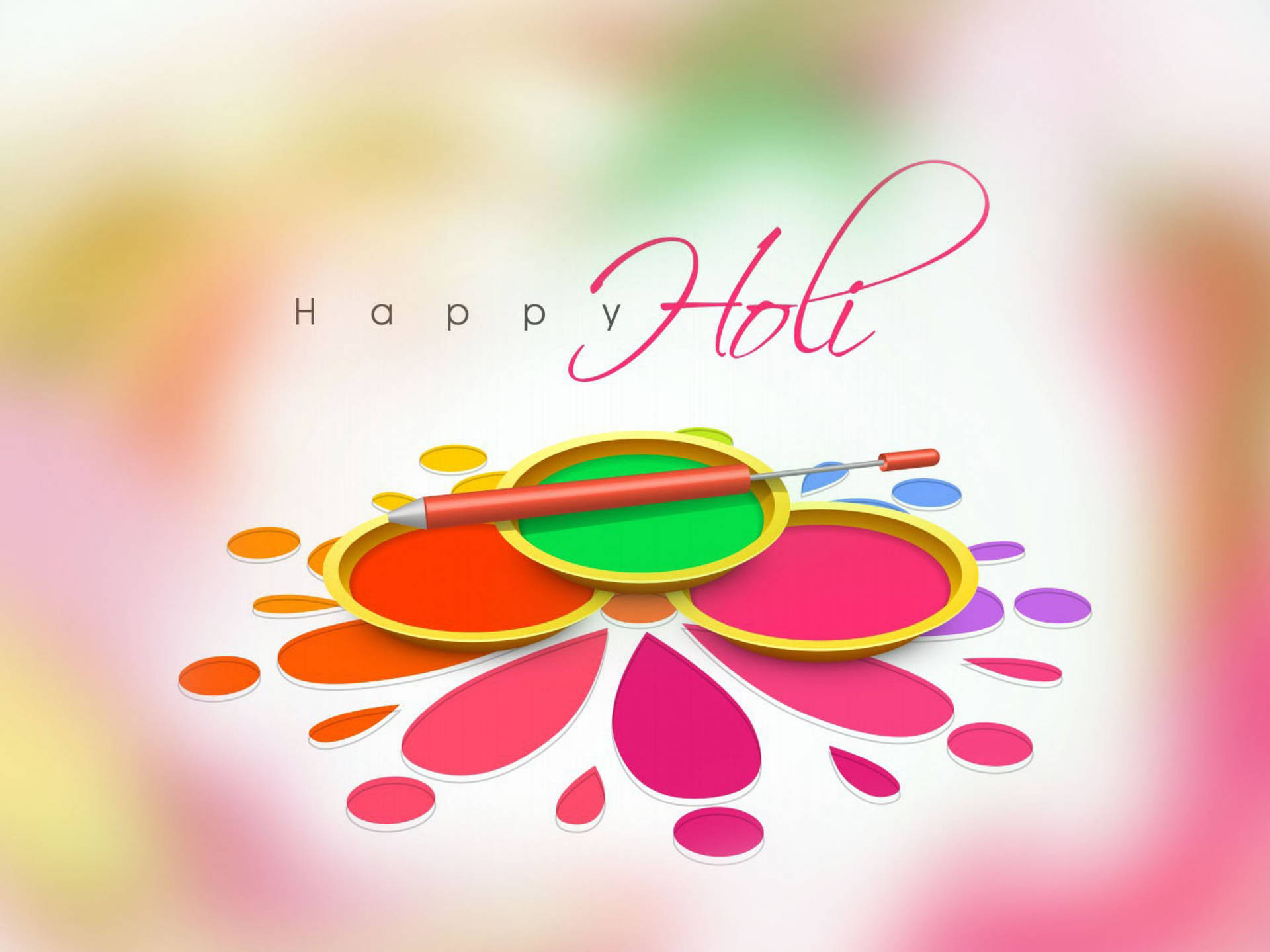 Happy Holi Hd Drawing Background
