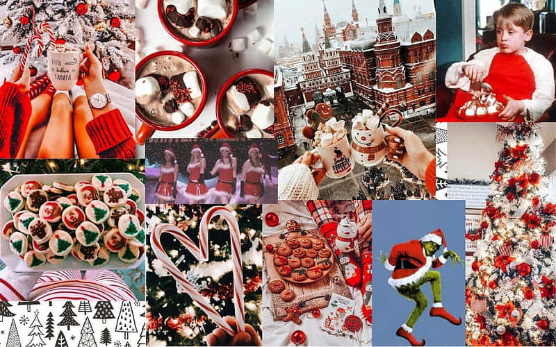 Happy Holiday Collage For Christmas Mac Aesthetic Background