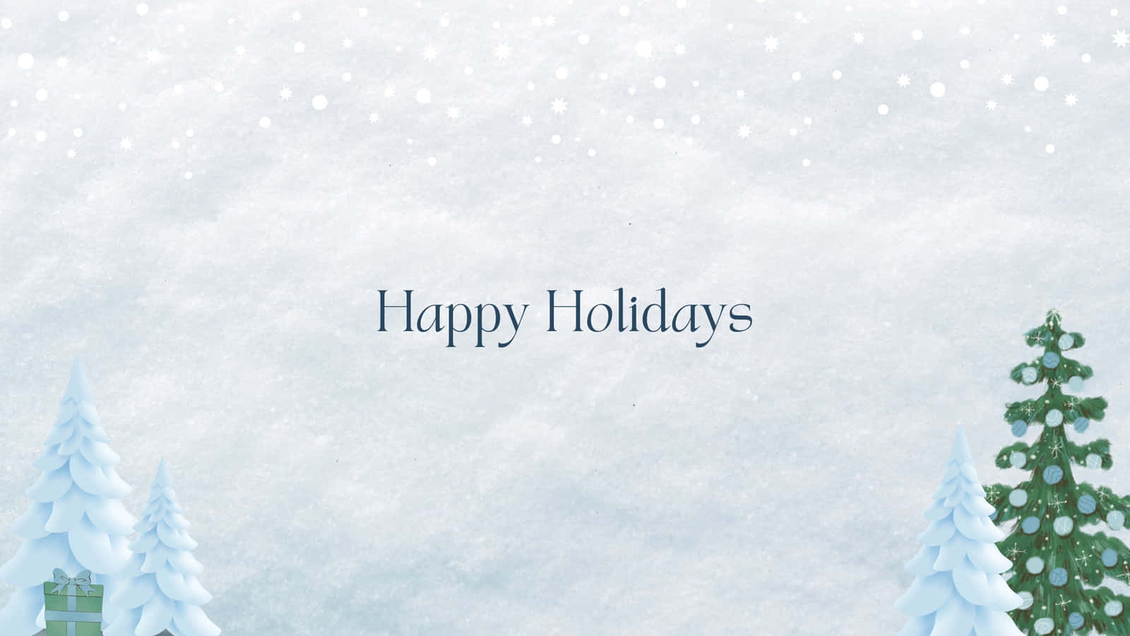 Happy Holidays Background With Snowy Trees Background