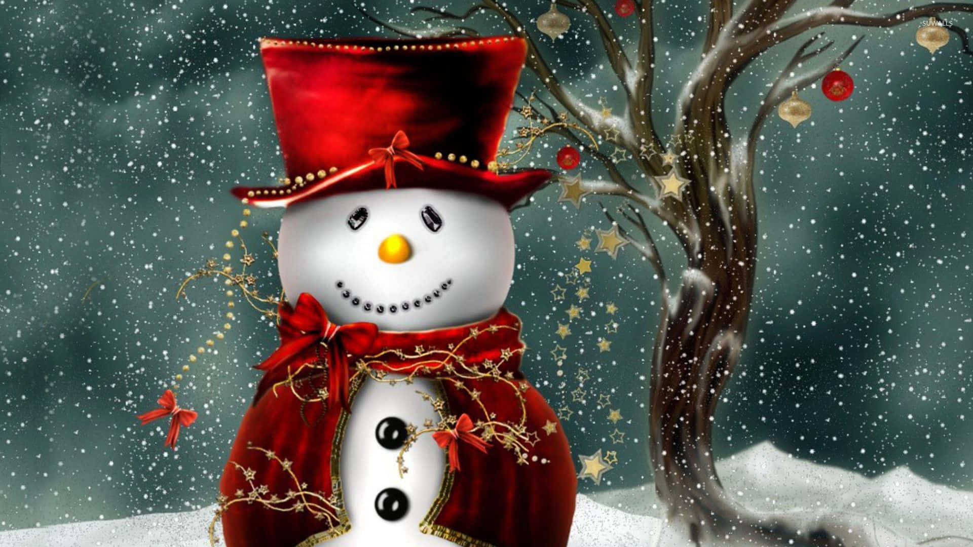 “happy Holidays From Frosty The Snowman” Background