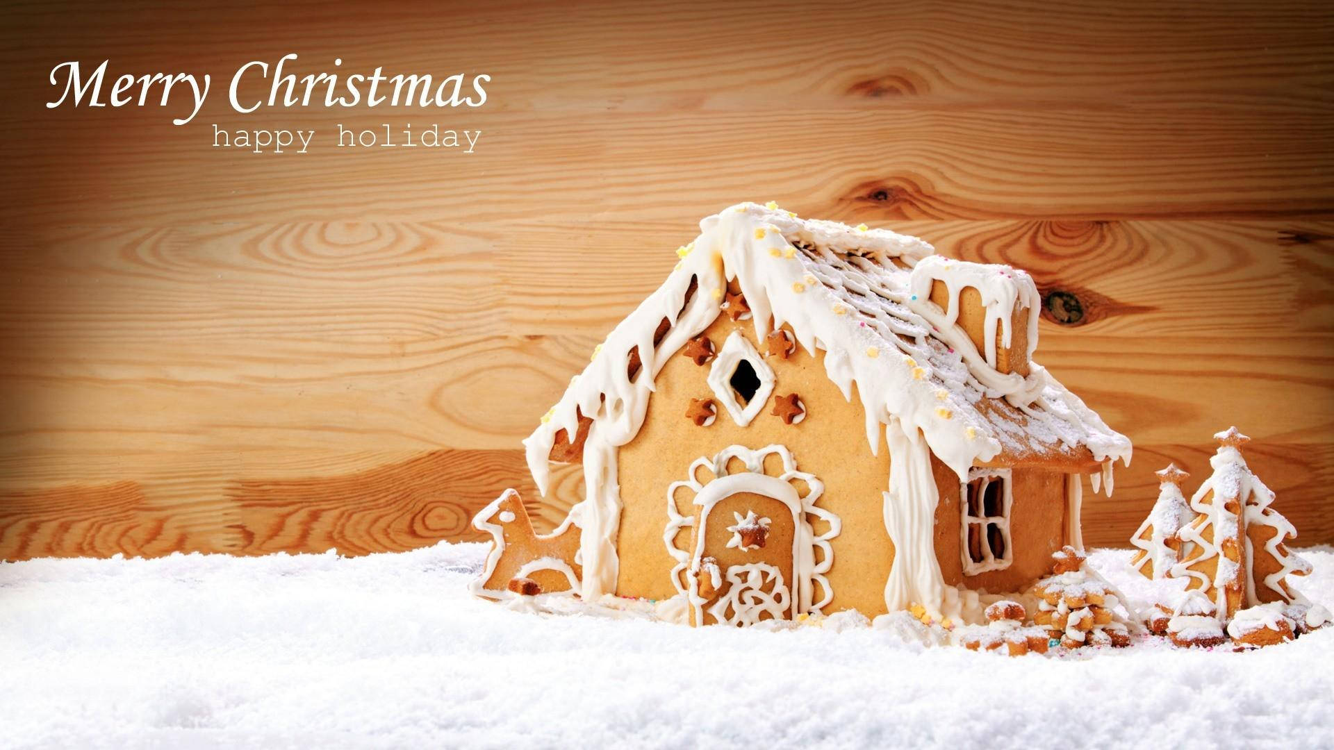 Happy Holidays Gingerbread House Poster Background
