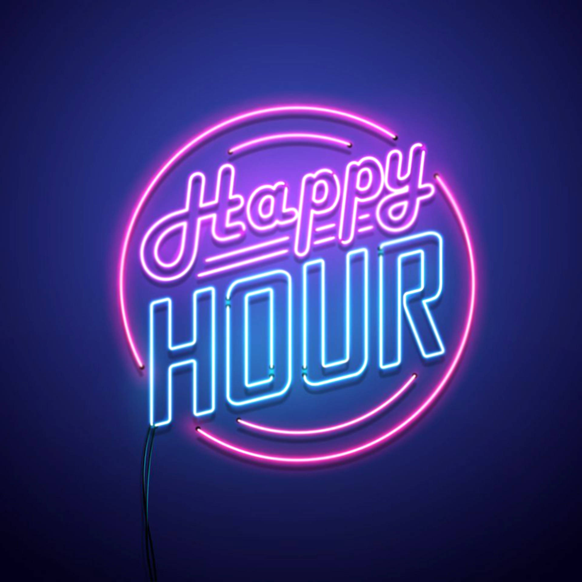 Happy Hour Pink And Blue Background