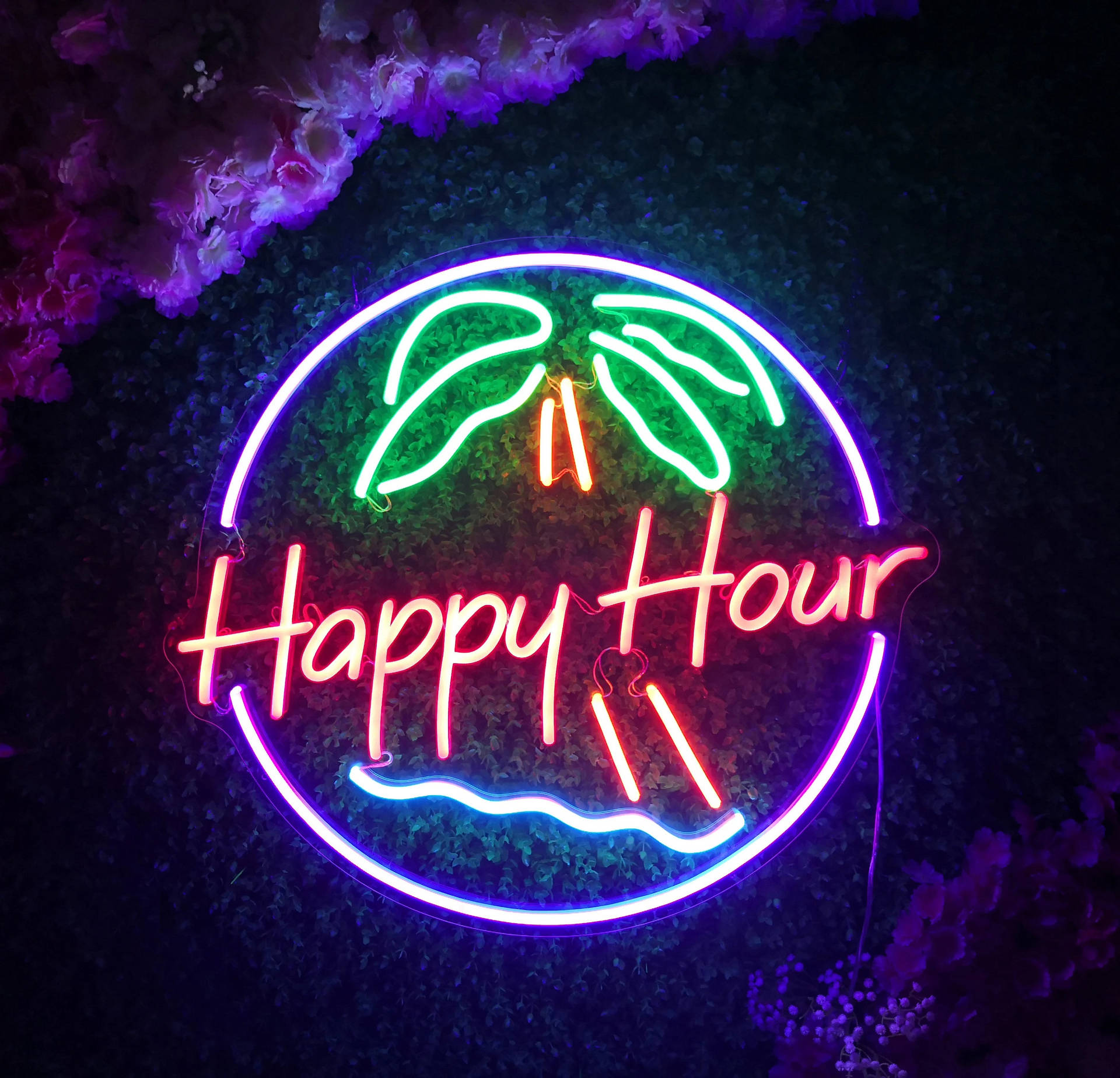 Happy Hour Tropical Design Background