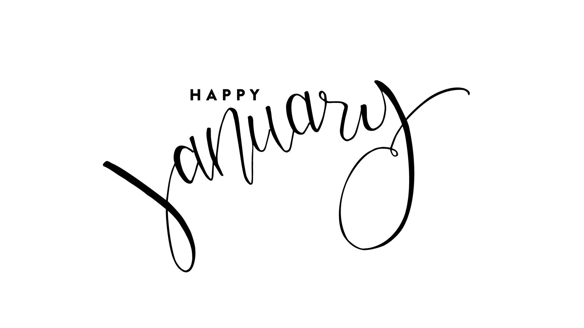 Happy January Calligraphy Background