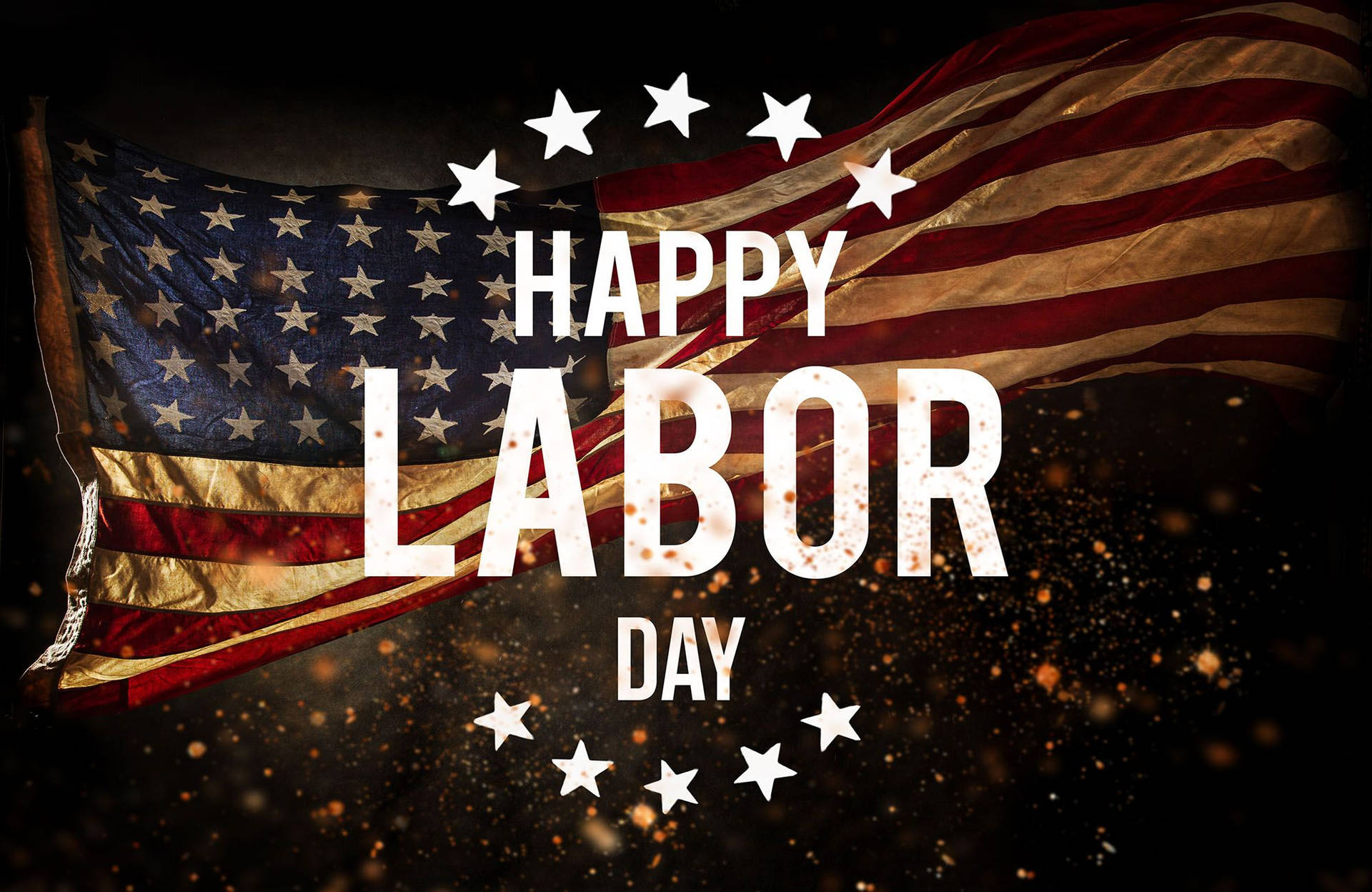 Happy Labor Day American Flag Background