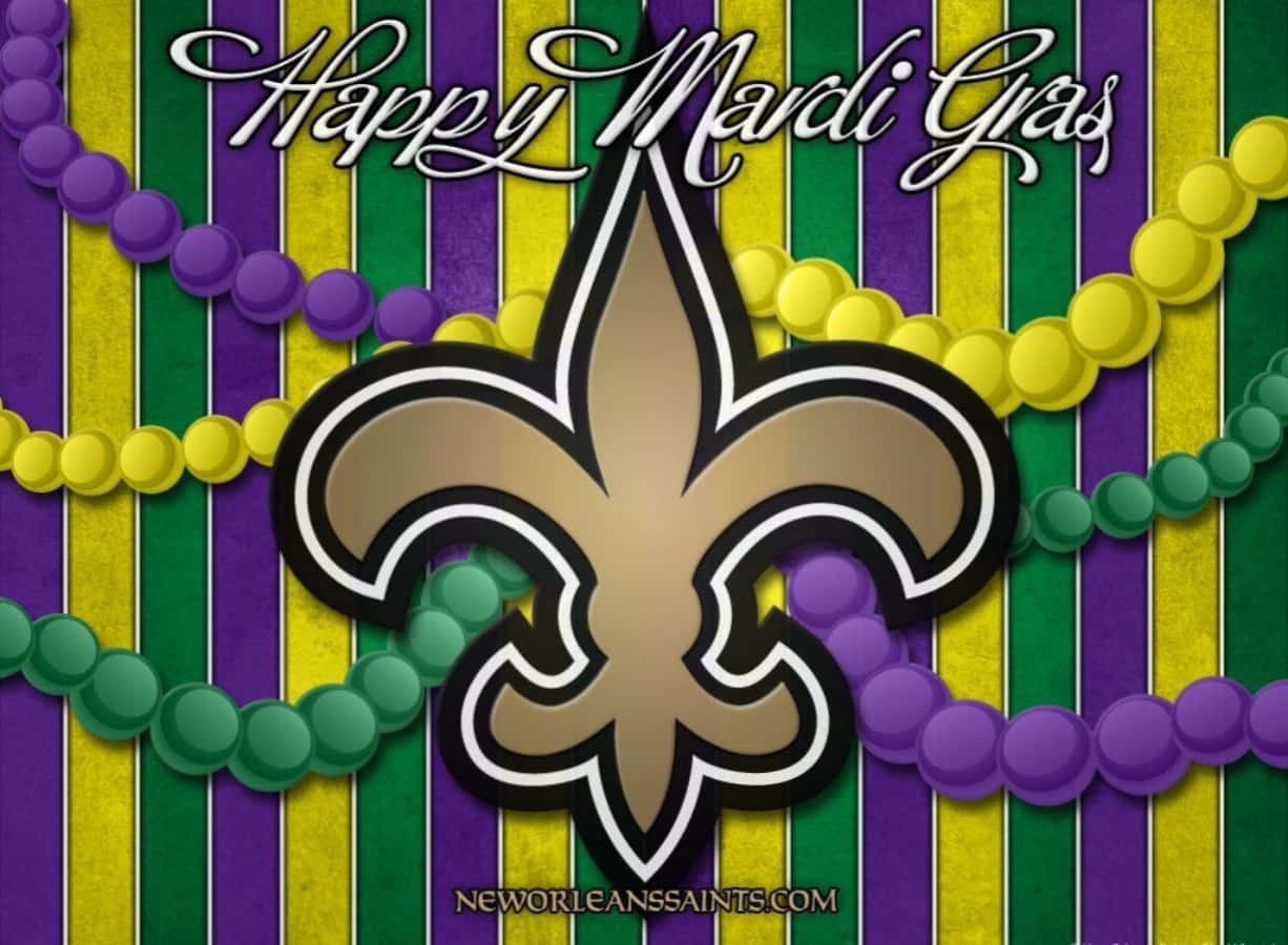 Happy Mardi Gras With Logo Poster