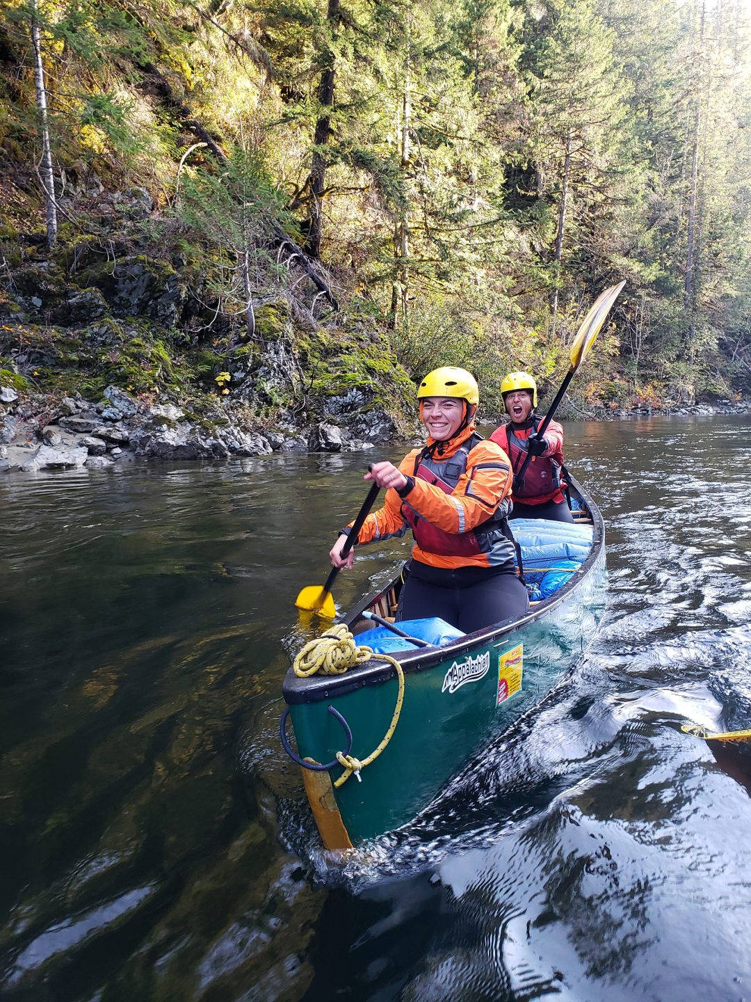 Happy Men Canoeing Background