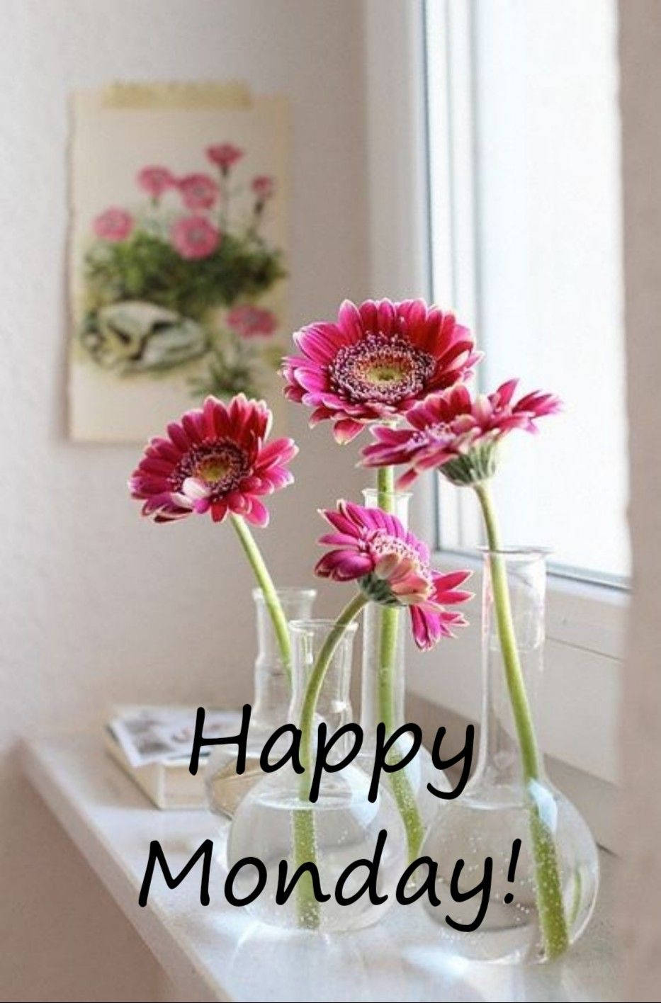 Happy Monday Flowers Background