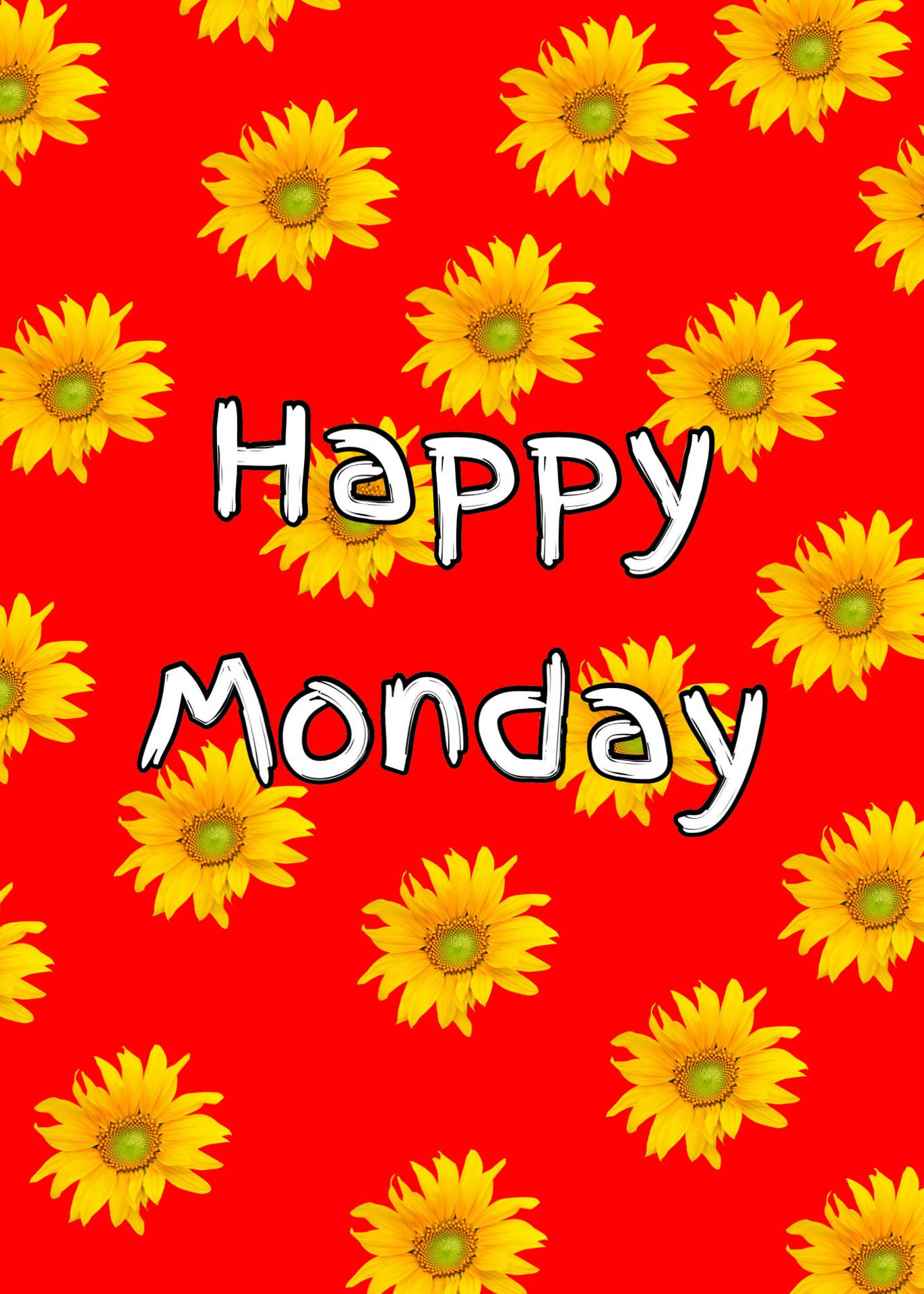 Happy Monday Sunflower Background