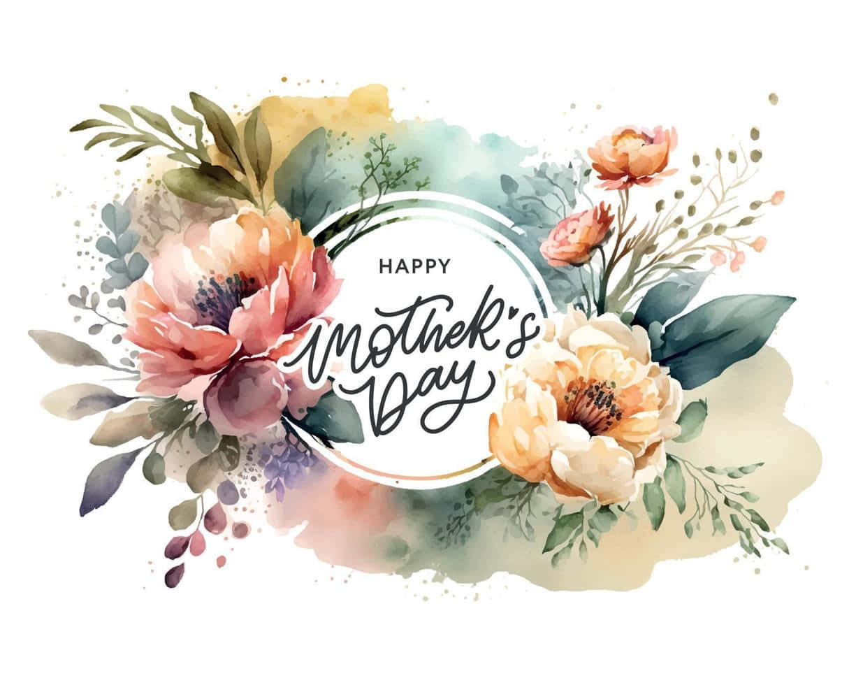 Happy Mothers Day Floral Greeting Background