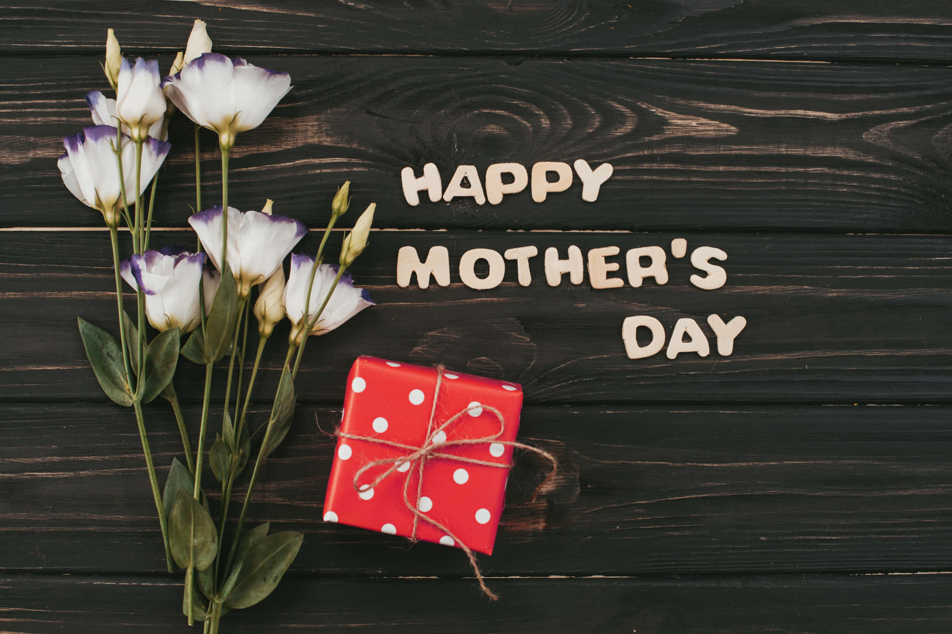 Happy Mothers Day Gift Wooden Background Hd