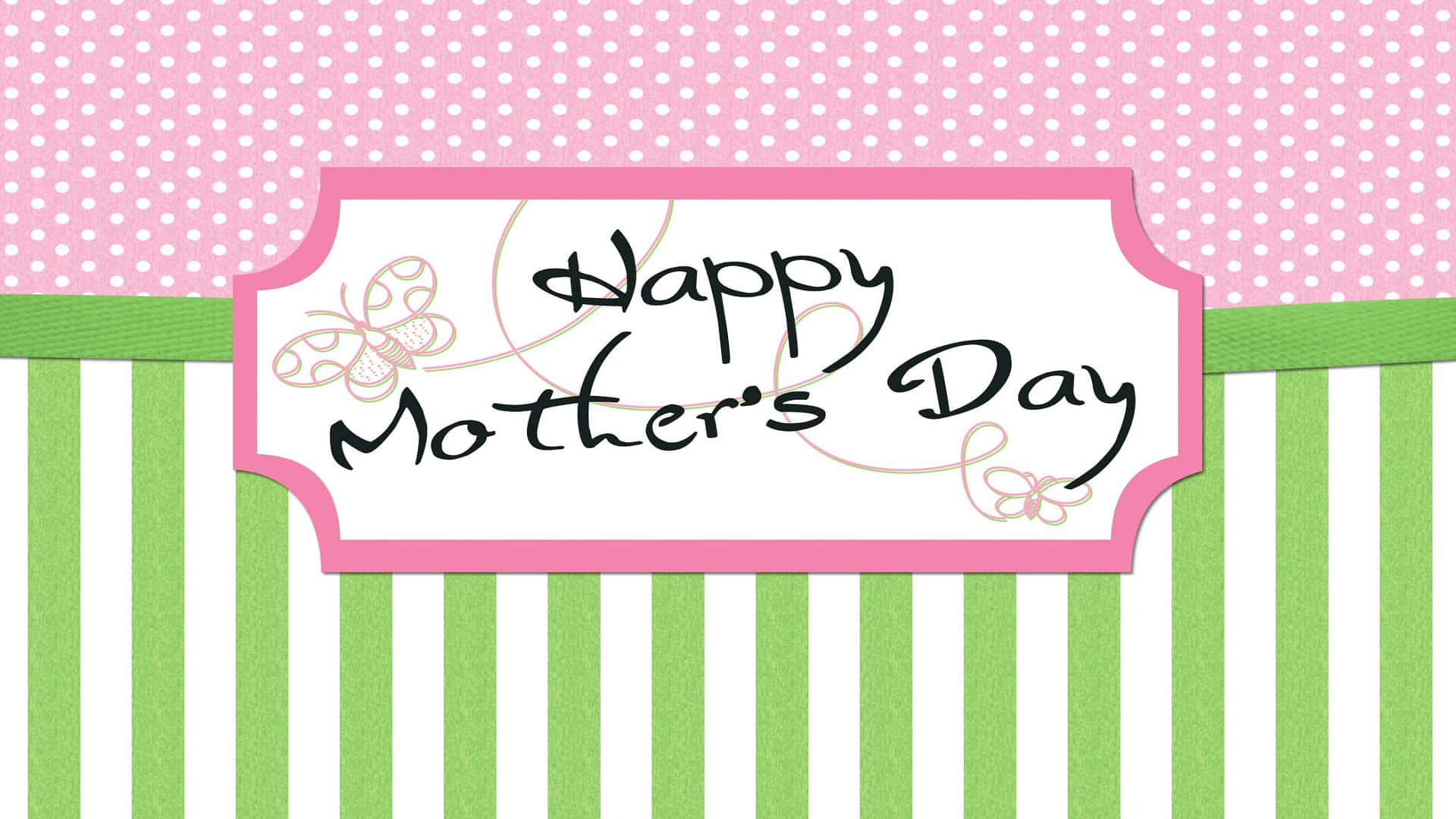 Happy Mothers Day Green And Pink Background Hd