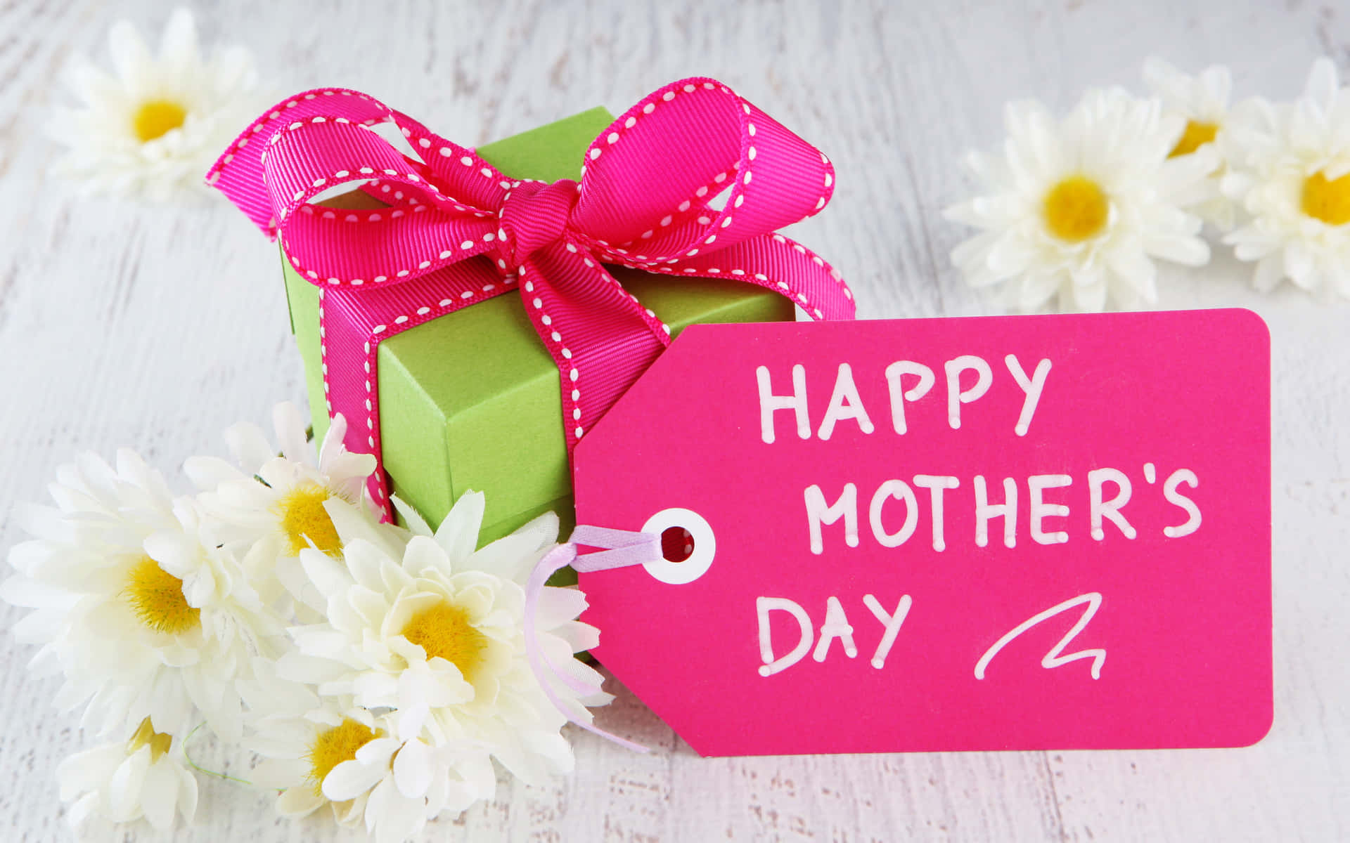 Happy Mothers Day Greetings Pink Green Box Hd